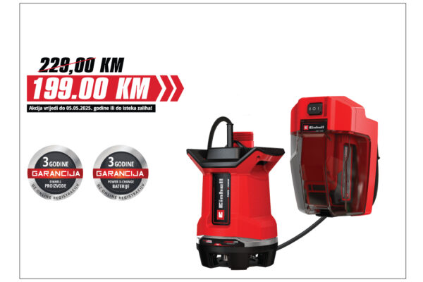 PXC AKU Potopna Pumpa Za Nečistu Vodu | GE-DP 18/25 LI - SOLO |